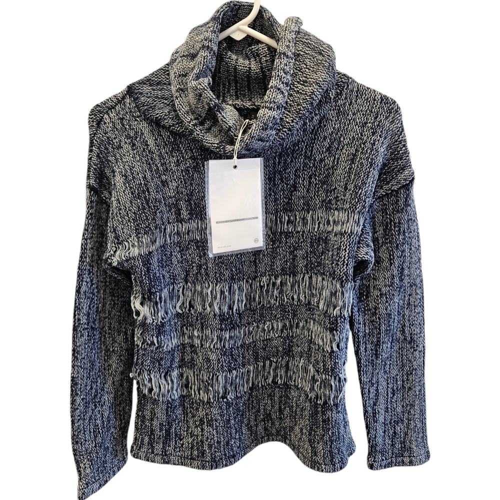 AG Quad Turtleneck Navy Sweater NEW Womens Cotton Wool Blend